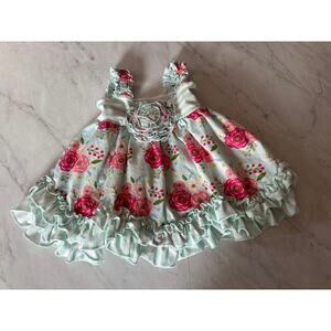 Serendipity clothing pastel floral girls 12 months dress ruffle rosette tank
